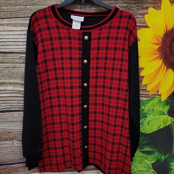 Kate Allen Long Sleeve Sweater  gold button decore medium pre-owned - Picture 1 of 6